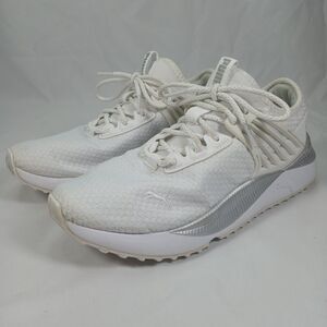 Puma Women’s Prowl Alt Knit Size 8 White Silver Lightweight Running Training Sho